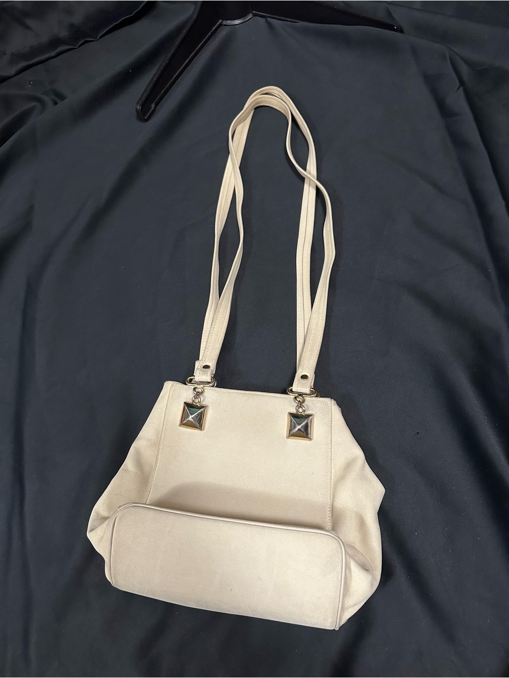 High Fashion White Suede Handbag Purse